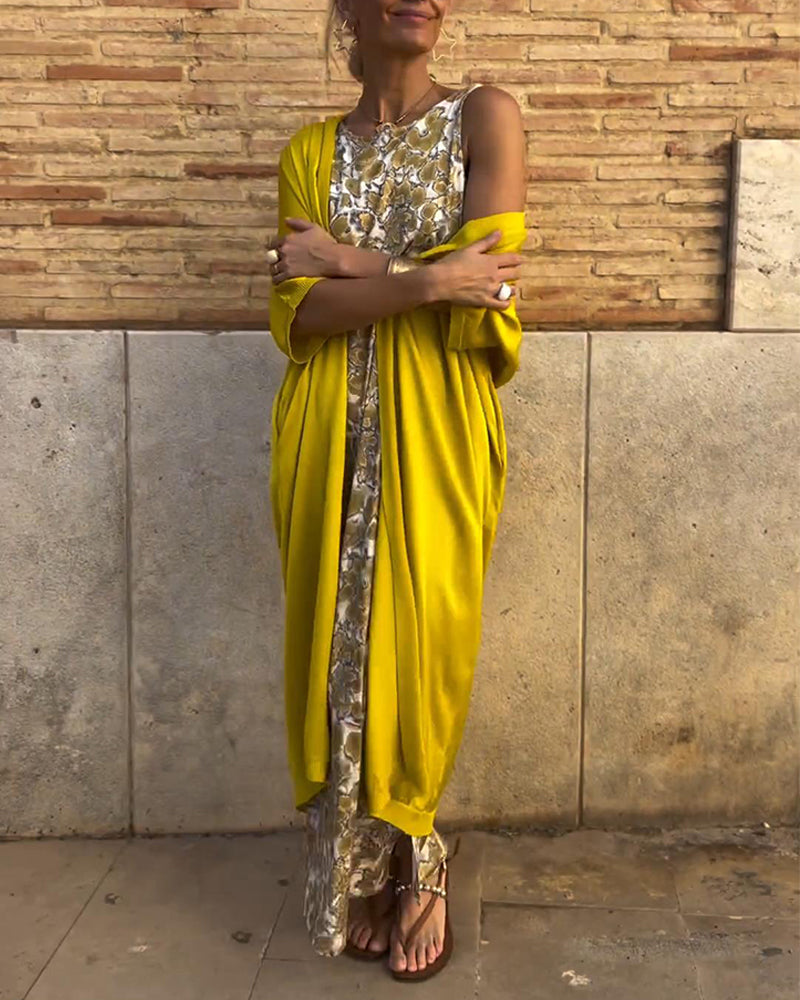 Olivia™ - Elegant Long Dress With Matching Cardigan