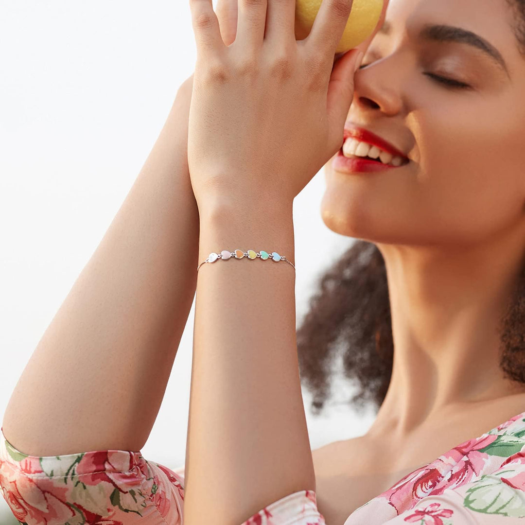 Adjustable Sterling Silver Paw Print Bracelet