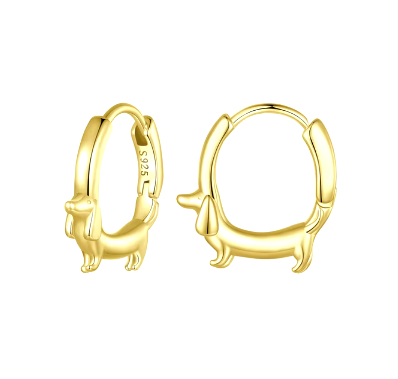 Adorable Dachshund Hoop Earrings - A Treasure for Dog Moms