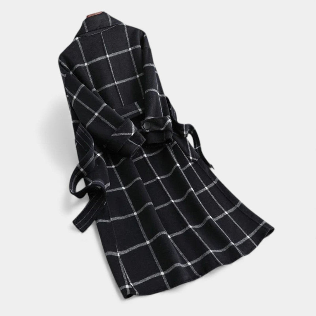 ADRIANA | PLAID WINTER TRENCH COAT