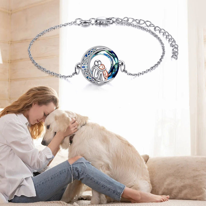 Adjustable Dog Charm Bracelet in Sterling Silver