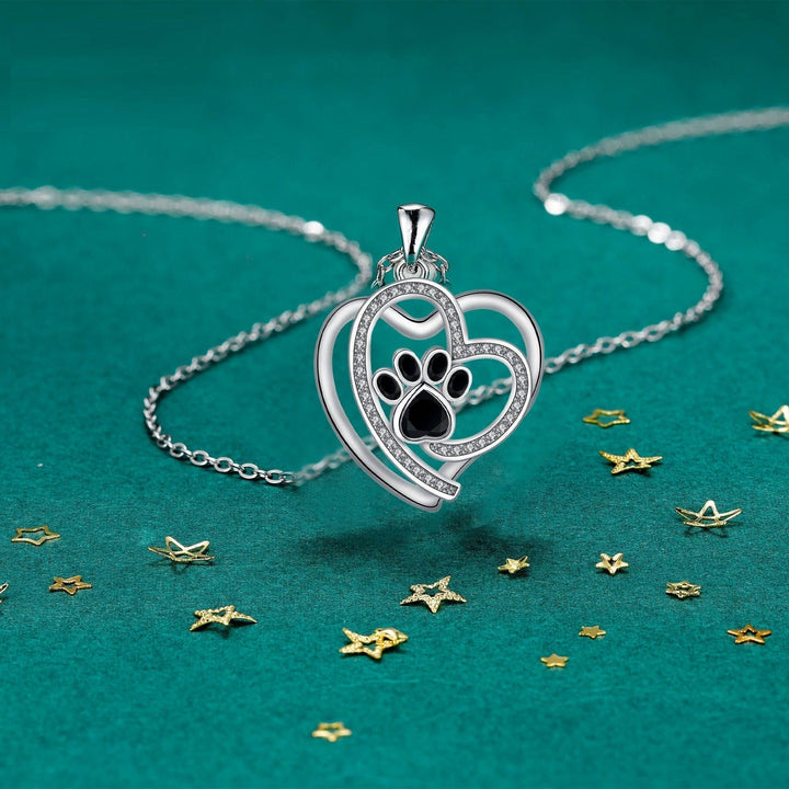 Adorable Paw Print Clavicle Necklace